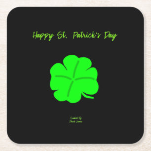 Happy St.  Patrick's Day Square Paper Coaster
