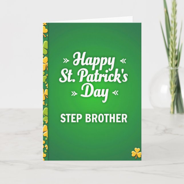 Happy St Patricks Day Stepbrother Card (Front)