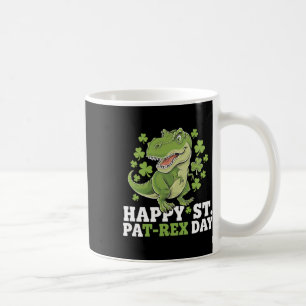 Happy St Patricks Day T-rex And Shamrocks St Patty Coffee Mug