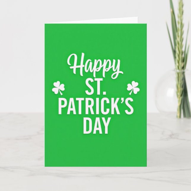 Happy St Patricks Day Text Card (Front)