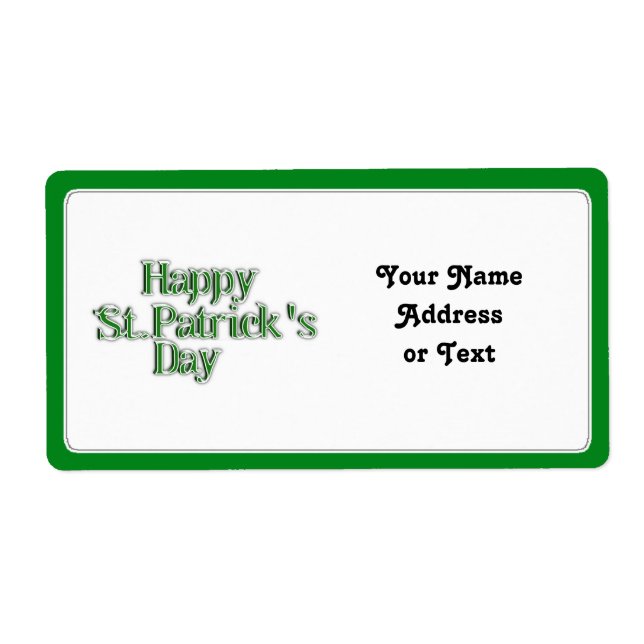 Happy St Patrick's Day Text Image (Front)
