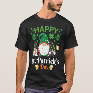 Happy St Patrick's Day Three Gnome Irish Flag Sham T-Shirt