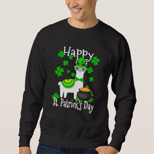 Happy St Patrick's Day Three Gnome Irish Shamrock  Sweatshirt (Front)