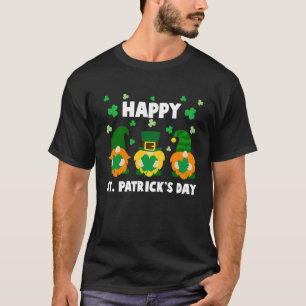 Happy St Patrick's Day Three Gnome Irish Shamrock  T-Shirt