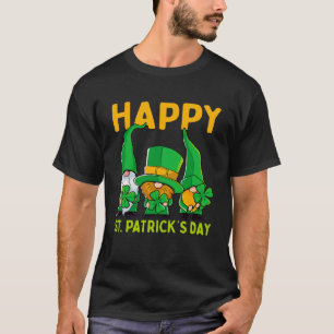 Happy St Patrick's Day Three Gnome Irish Shamrock  T-Shirt