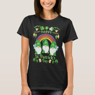 Happy St Patrick's Day Three Gnome Irish Shamrock  T-Shirt
