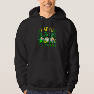 Happy St Patrick's Day Three Gnomes Holding Shamro Hoodie