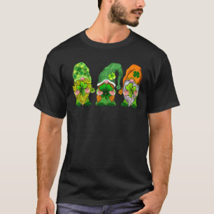 Happy St Patrick's Day Three Gnomes Shamrock Gift T-Shirt