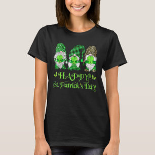 Happy St Patrick's Day Three Gnomes Shamrock Irish T-Shirt