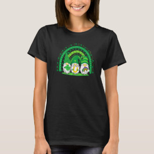 Happy St Patrick's Day Three Gnomes Shamrock Rainb T-Shirt