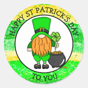 Happy St Patrick's Day To You   Cute Leprechaun  Classic Round Sticker