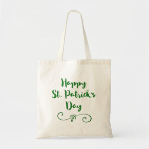 Happy St. Patrick's Day Trendy Font Typography Tote Bag