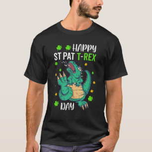 Happy St, Patrick's Day Trex Four Leaf Clovers T-Shirt