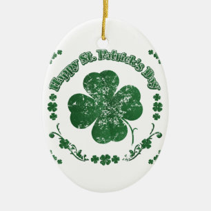 Happy St. Patrick's Day - vintage style Ceramic Ornament