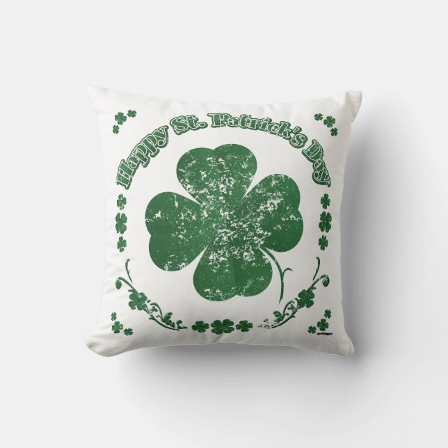 Happy St. Patrick's Day - vintage style Cushion (Front)