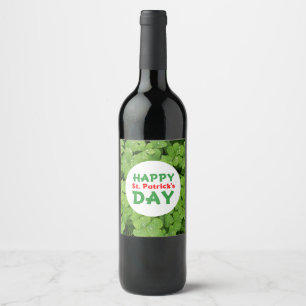 Happy St. Patrick's Day wine bottle label