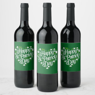 Happy St Patrick's Day Wine Label