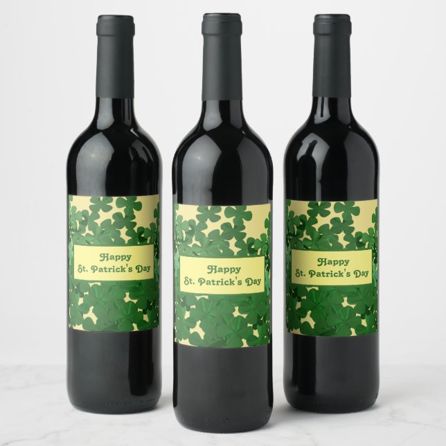 Happy St Patrick's Day Wine Label (Bottles)