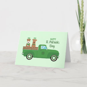 Happy St Patricks Day Wire Fox Terrier Dog Card