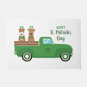 Happy St Patricks Day Wire Fox Terrier Dog Doormat
