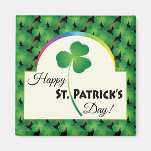 Happy St. Patrick's Day with shamrock Magnet
