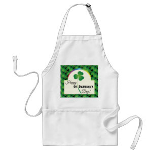 Happy St. Patrick's Day with shamrock Standard Apron