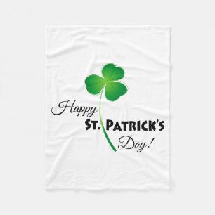 Happy St Patricks Day With Shamrock T Shirt Fleece Blanket