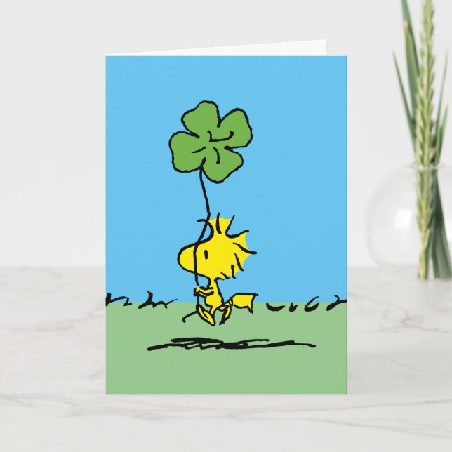 Happy St. Patrick's Day Woodstock Holiday Card (Front)