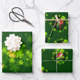Happy St. Patrick's Day.  Wrapping Paper Sheet