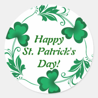Happy St. Patrick's Day! Wrist Classic Round Sticker
