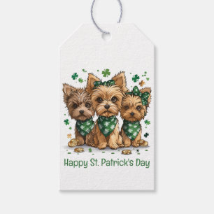 Happy St. Patrick's Day Yorkshire Terrier Dogs Gift Tags
