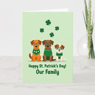 Happy St Patricks Dogs Family Card