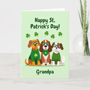 Happy St Patricks Dogs Grandpa Card