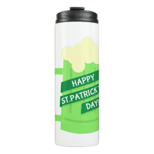 happy st patricks green beer thermal tumbler