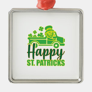 Happy ST Patricks Metal Ornament