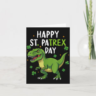 Happy st patricks pa trex day dino boys kids card