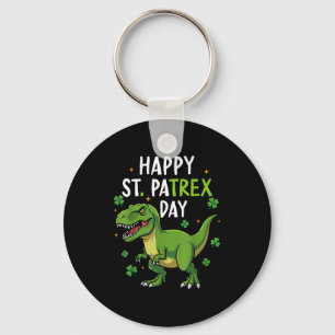 Happy st patricks pa trex day dino boys kids key ring