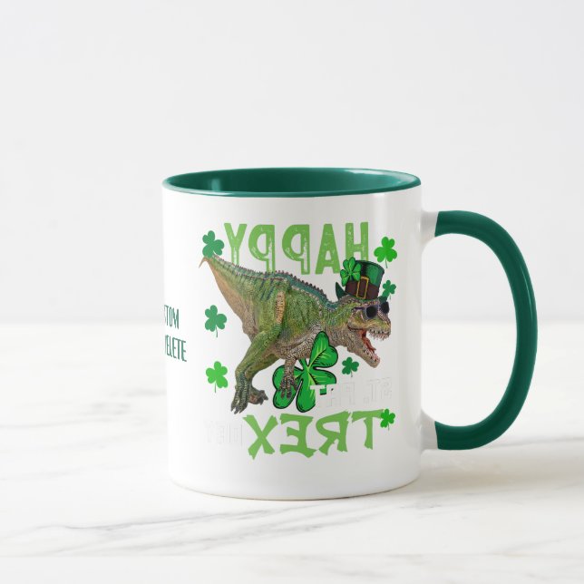 Happy St Patricks T-Rex Day St Patrick's Dino Mug (Right)