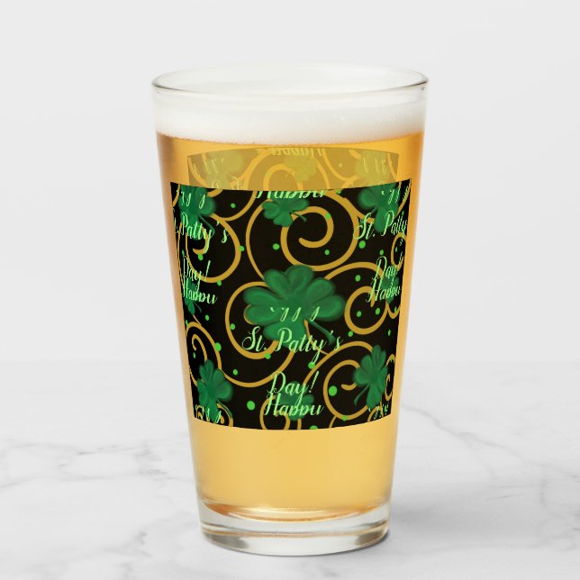 Happy St. Patty's Day  Glass (Front Filled)