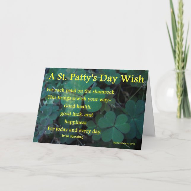 Happy St. Patty's Day - Shamrock (1) - Card (Front)