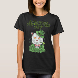 Happy St Pawtrick s Day Cat in Leprechaun Outfit T-Shirt