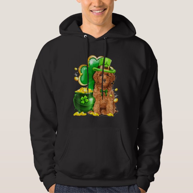 Happy St Pugtricks Day Pug Leprechaun Hat Saint Pa Hoodie (Front)