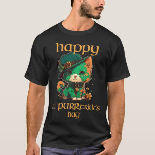 Happy St PURRtrick s Day Leprechaun Cat St Patrick T-Shirt