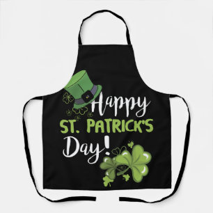 Happy St Saint Patrick's Day Many Shamrock Green Apron