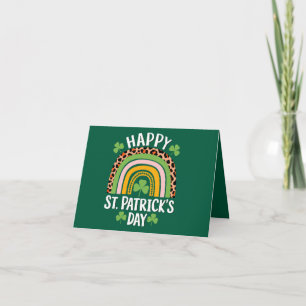 Happy St Saint Patrick's Day Rainbow Shamrock  Card