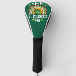 Happy St Saint Patrick's Day Rainbow Shamrock Golf Head Cover