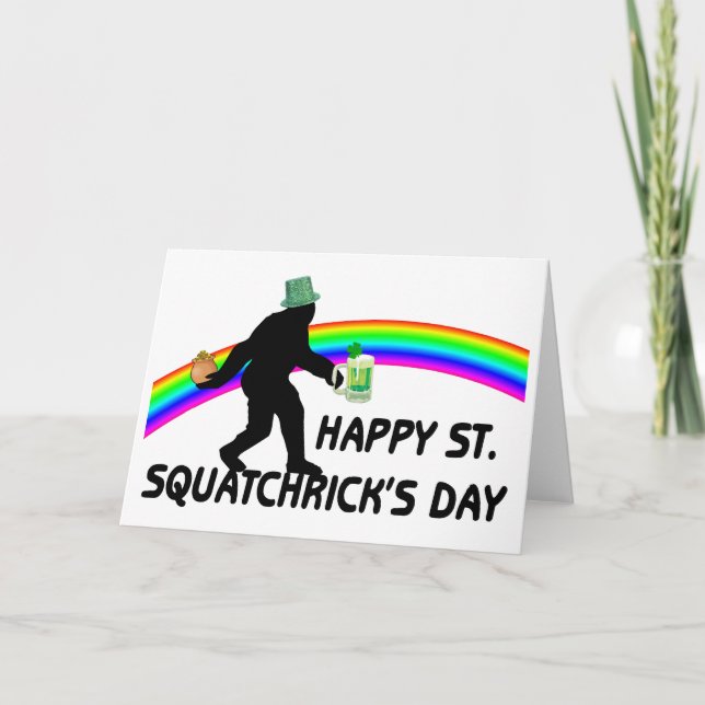 Happy St Squatchricks Day Card (Front)