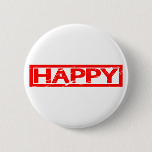 Happy Stamp 6 Cm Round Badge