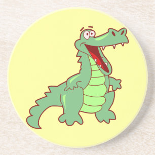 Happy Standing Cartoon Alligator Coaster