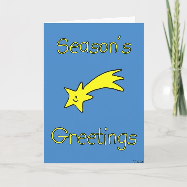 Happy Star - Season's Greetings (blank inside) Holiday Card (Front)